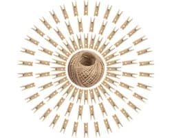 Set van 100 Houten Kledingknijpers met 30 m Jute Touw voor Foto's, Creatieve Projecten en Kledingorganisatie