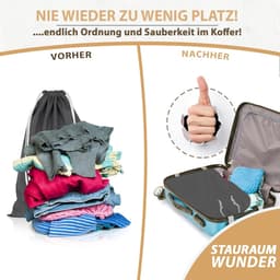 SnelShoppen - 2 Stuks Waszakken 50 x 75 cm van 100% Katoen - Extra Grote, Duurzame Waszakken met Treksluiting in Grijs - Ideaal voor Wasverzameling en — thumbnail 5