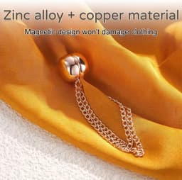 kledingclips, 4 stuks verwijderbare kledingclip, multifunctionele magnetische pinnen voor vest, hijab manchet zoom, Zinklegering, Koper, Magneet — thumbnail 5
