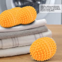 SnelShoppen - VOBOR Droogballen 4 Stuks Set Oranje Herbruikbare Droogballen voor Wassen en Droogmachine, Milieuvriendelijk, Vermindert Pluis en Kreuke — thumbnail 2