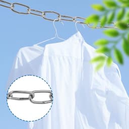 2-delige RVS Ketting voor Kleding Drooglijn, Hondenhalsband, Plantenhanger en Fotodisplay - 1,5mm x 5m Robuuste Keten voor Diverse Toepassingen — thumbnail 4