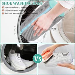 Schoenovertrekken - Waszakken - Schoenwasnetten - Schoenwaszakken - 39 x 19 cm - Vormvast gaas - Geschikt voor delicate kleding - Schoenen wassen - Schoenwaszak - Wasgoed - Wasmachine - Schoenen/Sneakers - Met ritssluiting en ophanglus - Herbruikbaar — thumbnail 4