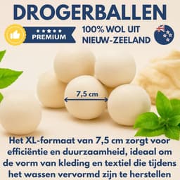 Thijox - Droogballen van wol XL [6-pack] – Natuurlijke herbruikbare wasverzachter, vermindert kreukels en droogtijd, milieuvriendelijk alternatief voo — thumbnail 2