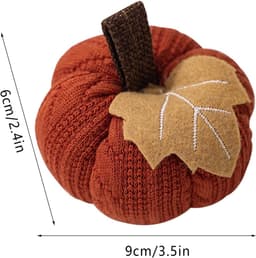 3 Stuk - Ornament - Thanksgiving - Oranje Pompoenornament - Oogstfeest - Gebreid Ornament - Binnendecoratie - Oranje — thumbnail 2
