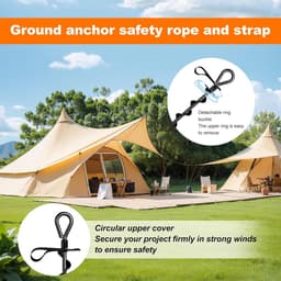 SnelShoppen - Sterke Heavy Duty Grondanker Set van 4, Volledige Schroef Grondankers met Verstelbare Riemen voor Tuin, Camping en Feesten — thumbnail 4