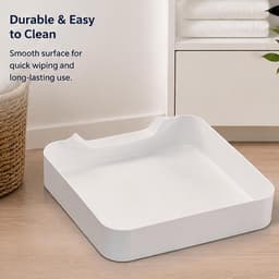 Afvoerbak voor wasmachine - Wasbak voor wasmachine - Wasmachineaccessoires - Universele afvoerbak voor wasmachines met voorlader - Geschikt voor huizen, wasruimtes, kelders en appartementen - Wit - 17,8*17,8*4,5 cm — thumbnail 3