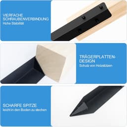 SnelShoppen - Grondankers voor Schommels en Glijbanen - Hoekanker Set van 10 - Veilig Grondanker voor Tuininstallaties - Hoogwaardig Staal met Zwarte — thumbnail 5