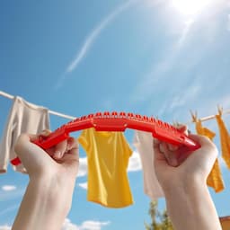 SnelShoppen - Sock Dryer Droogrek Rood - 4 Sockhouders, 32cm x 5cm, Duurzaam Plastic, Ideaal voor Sokken, Kleine Kledingstukken, Camping, Thuisgebruik — thumbnail 2