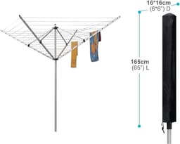 Waterdichte en UV-bestendige Beschermhoes voor Droogmolen - Weerbestendige Tarpaulin Cover voor Buiten, Donkergroen, 168 x 30 x 30 cm, Ideaal voor Bescherming tegen Stof en Weerselementen — thumbnail 2