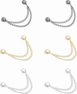 6 stuks magnetische kledingclips, ronde kledingklemmen met ketting, kledingclips, multifunctionele hijab-magneten voor dunne kleding, sjaals, broekspijpen, broche — thumbnail 1
