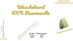 band wasband 8mm x 5m wit 100% katoen bijv. voor handdoek hanger katheterband — thumbnail 3