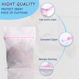 Zak 6 Stuks , 40cm - 60cm 3 Verschillende Maten Wasgoed Zak, Wasgoed Zak Beschermt Delicate Kleding, Verborgen Rits, Zeer Duurzaam — thumbnail 4