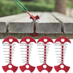 Grondankers 4-delig - Spiraalvormig - Multifunctionele Tentaccessoires - Geschikt voor Houten Platforms - Aluminiumlegering/Roestvrij Staal - 7.7x3.6cm - Tentpalen — thumbnail 5