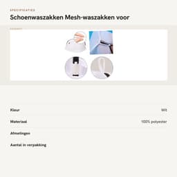 Schoenwaszakken - 2 Stuks - Mesh Waszakken - Schoenbescherming - Waszakken voor Wasgoed - Wit - Duurzaam Materiaal — thumbnail 5