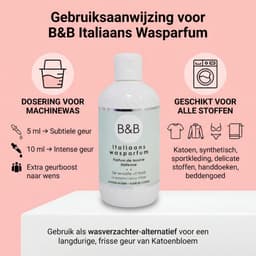 SnelShoppen - B&B Italiaans Wasparfum Katoen Bloem 250ml – Langdurige Geur, Frisse Katoengeur, Geurversterker voor Kleding en Textiel, Tot 25 Wasbeurt — thumbnail 2