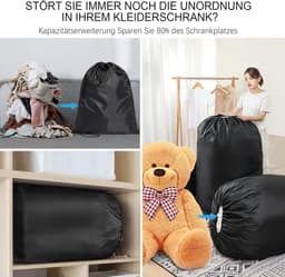 AiQInu Grote waszakken met trekkoord opvouwbare waszak, 70 x 115 cm, 2 stuks - ShopVlot — thumbnail 4