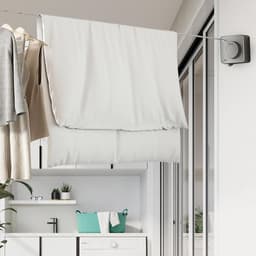 Waslijn, 4,8 m, roestvrij staal, uittrekbare waslijn, wandmontage, niet doorhangende waslijn voor balkon, bijkeuken, woning — thumbnail 4