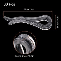 30 stuks 3,8 cm U-vormige krokodillenclip, hemdclip, wasknijpers voor sokken, broeken, stropdassen, overhemden, kledingstukken, transparant — thumbnail 2