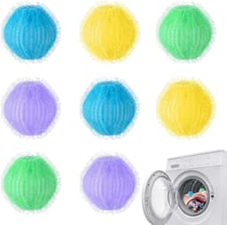 8 Stuks Wasballetjes voor Pluisjes - Verhoogt Wrijving & Reiniging - Vermindert Klitten & Beschermt Weefsels - Voor Huishoudelijke Wasmachines & Katoen/Synthetisch - 3,5cm — thumbnail 1