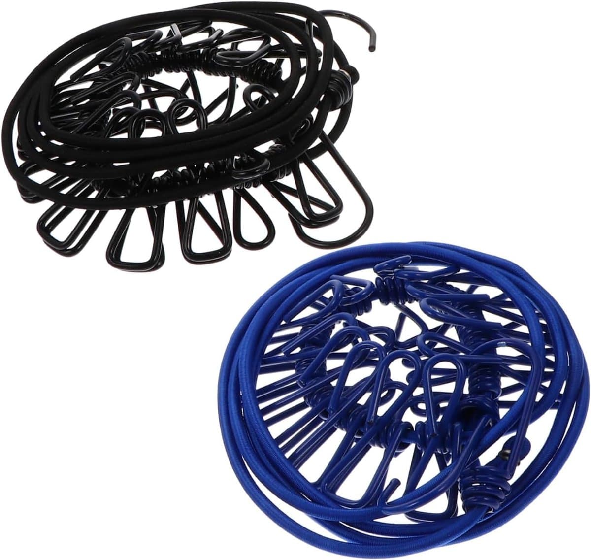 Waslijn Set - Droogtouw Elastisch - Buiten Kleding Drogen - Verstelbare Afstand - 2x 182 Meter - Zwart — afbeelding 1