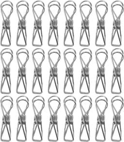 Wasknijpers Roestvrijstaal - Kledingklemmen Sokkenclips - Buiten Kleding Drogen - Winddicht Corrosiebestendig - 30 Stuks - Zilver — thumbnail 1
