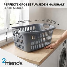 Set van 3 grote grijze wasmanden 55 x 37 x 20 cm: uw multi-talent voor orde en comfort — thumbnail 5
