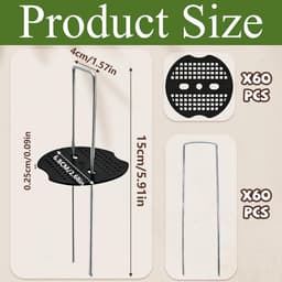 Onkruidvlieshaken Set - Zilver - 150 mm - Verzinkte U-vormige Tuinharingen - Voor Tuin en Camping — thumbnail 4
