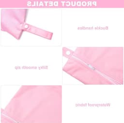 Herbruikbare Waterdichte Tas voor Zwemmen, Klein 40 x 30 cm, Met Rits, Ideaal als Luiertas, Reiswaszak en Sporttas, Roze Paars, Set van 2 — thumbnail 5