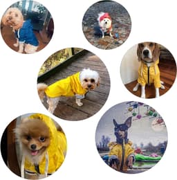 Premium Hondenregenjassen - Gele Waterdichte Regenjas voor Honden met Reflecterende Knopen, Verstelbare Trekkoord en Ruime Pocket - Maat XL — thumbnail 5