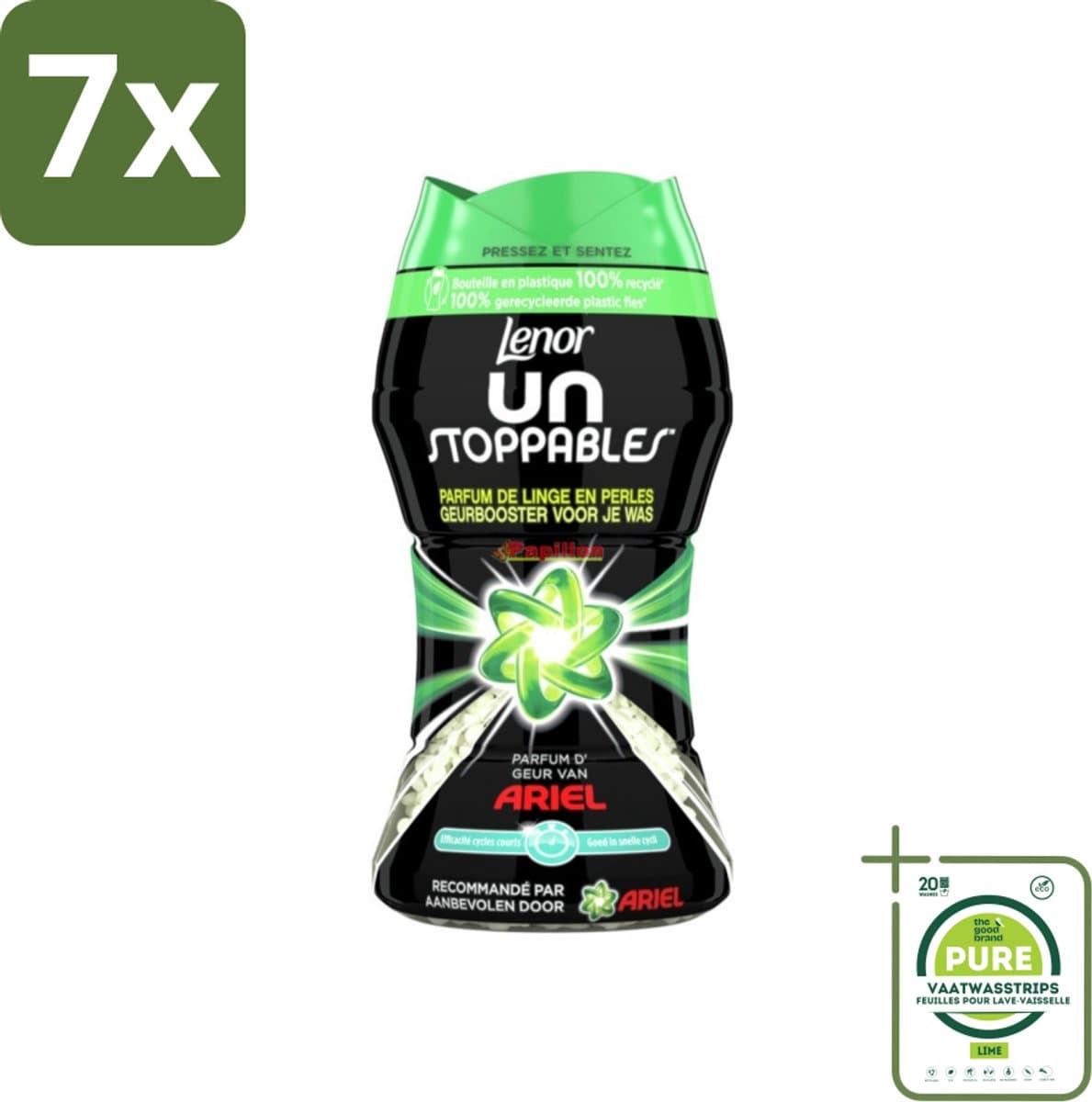 7 x Lenor Unstoppables - Geurbooster - Parfum van Ariel - 11 Wasbeurten - Grootverpakking - Wasverzachter - Geur - Geurboost - Langdurige Geur - Ariel — afbeelding 1