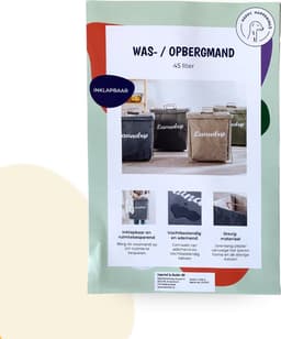 Wasmand - Katoen - Grijs - Opvouwbare Wasmand - Inklapbare Wasmand - Wasmand Met Hengsel - Wasmand Op Poten — thumbnail 4