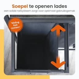 Goliving Wassorteerder – Wasmand met 3 vakken – Wasbox – Oxfort textiel/Metaal/Hout – 3 x 38 Liter – 33 x 92.5 x 71 cm – Zwart — thumbnail 5
