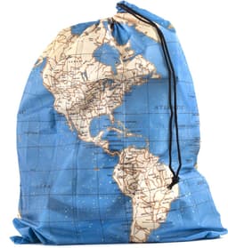 Kikkerland Waszak - Wereldkaart print - Voor je vuile was - Laundry bag - Travel accessoire - 17x10 cm — thumbnail 1
