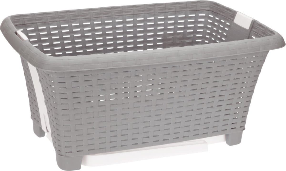 Bathroom solutions wasmand op poten - grijs - 38 liter - 39 x 59 x 29 cm - Wasgoedmanden - kunststof — afbeelding 1