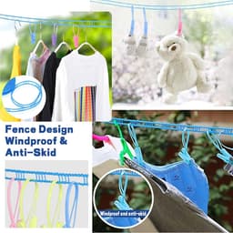 Antislip waslijn, kolibrie waslijn, antislip waslijn, 3 m voor tuin, reizen, vakantie, camper of caravan, blauw - 1 stuk — thumbnail 2