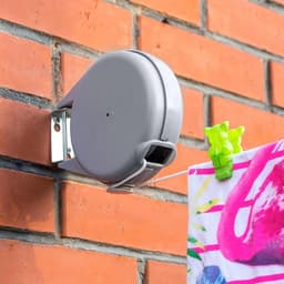 Uittrekbaar Muur Waslijn - Oprolbare Waslijndraad Box - Automatische Uittrekbare Wand Drooglijn - Buiten - 12 Meter — thumbnail 2