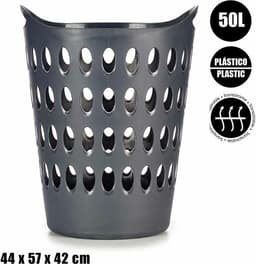 Arte R Flexibele wasmand/opbergmand - rond - antraciet - 50 liter - wasgoed sorteren — thumbnail 4
