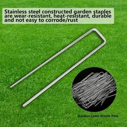 Roestvrij Staal Tuin Stapel Pin Kunstgras Bevestiging Pinnen - 100 Stuks — thumbnail 3