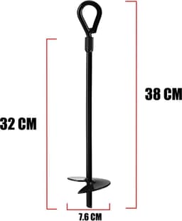 38 cm krachtig grondanker voor aardslakkenbescherming - overkappingen - tenten - schommels - trampoline — thumbnail 5