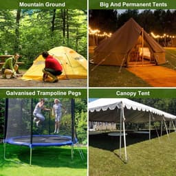 Tentharingen verzinkt 12-delig grondanker tentaccessoires - campingtent camping schommel - trampolineliften - 8 mm x 30 cm — thumbnail 3