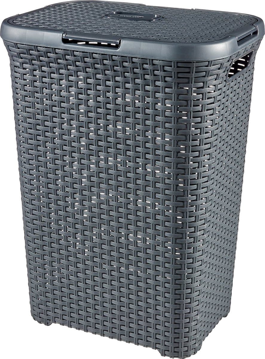 Curver Style Wasmand met deksel - 60L - Antraciet — afbeelding 1