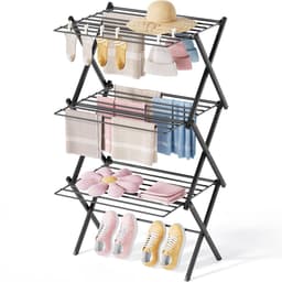 Unyqoos ® Multifunctioneel Opvouwbaar Droogrek voor Binnen en Buiten met Drie Niveaus — thumbnail 1