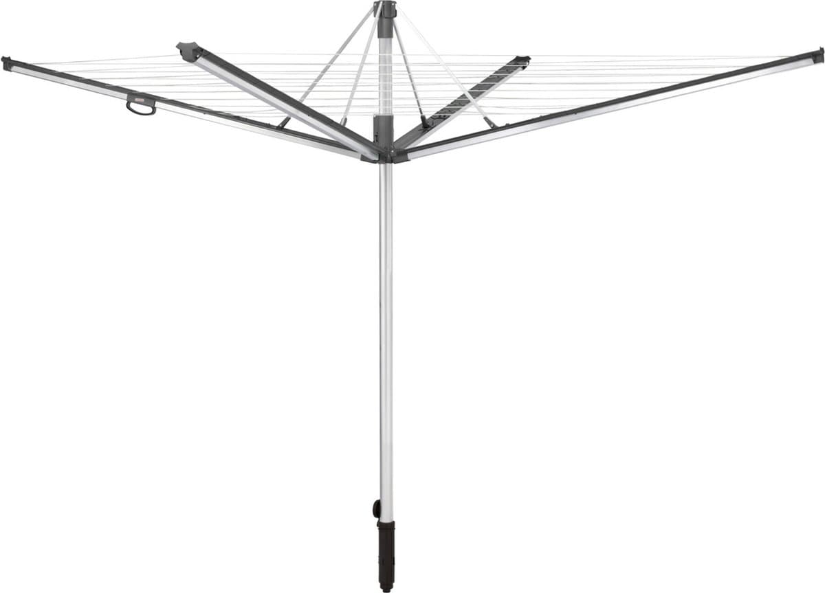 Leifheit droogmolen Linomatic plus 600 incl. bodemhuls - in hoogte verstelbaar - 60 m drooglengte - 6 wasmachineladingen - antraciet — afbeelding 1