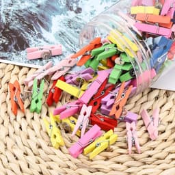 Kleurige duwspelden met houten clips - 50 stuks voor creatieve projecten — thumbnail 3