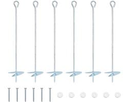 vidaXL - Aardanker - 6 - st - Ø10 - x - 50 - cm - Gegalvaniseerd - Metaal - zilver