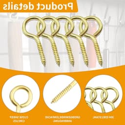 50 Stuks Oogschroeven van RVS - Ring Schroeven en Haken voor Kledinglijn en Kerstdecoratie - Duurzaam en Roestvrij voor Diverse Toepassingen — thumbnail 5