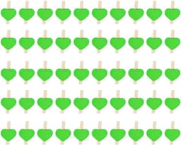 Houten Wasknijpers - Mini Clips - Decoratie en Knutselen - Hartvormig Design - 3 cm - Groen — thumbnail 1