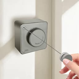 Intrekbare Waslijn - Wand Waslijn - Kleding Drogen - Niet-Doorhangend - 4.6 Meter - Zwart — thumbnail 2