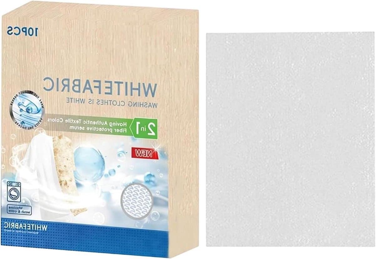 Wasmachine Textielverf - Kleurverfrisser Kleding - Kleding Opfrissen - Anti-Migratie Formule - 10 Vellen - Wit — afbeelding 1