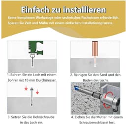 Boutanker Zware Belasting - Betonanker Metaal - Krachtige Montage - Corrosiebestendig Koolstofstaal - M10 x 100mm - Zilver — thumbnail 4